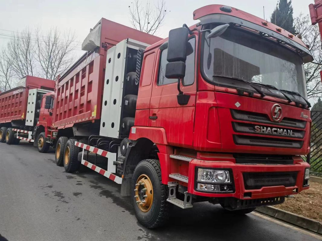 90톤 중량 덤프 트럭 6x4 SHACMAN CNG 덤프 트럭 빨간색 F3000 6x4 380 EuroV
