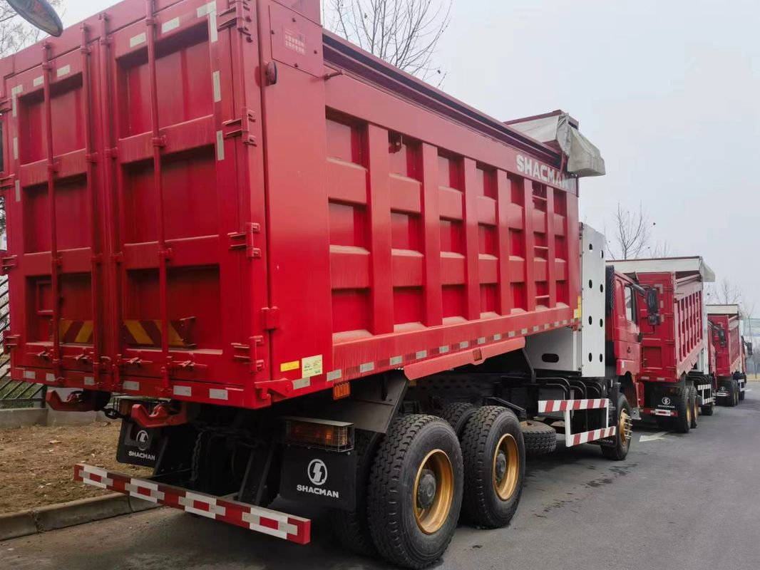 90톤 중량 덤프 트럭 6x4 SHACMAN CNG 덤프 트럭 빨간색 F3000 6x4 380 EuroV