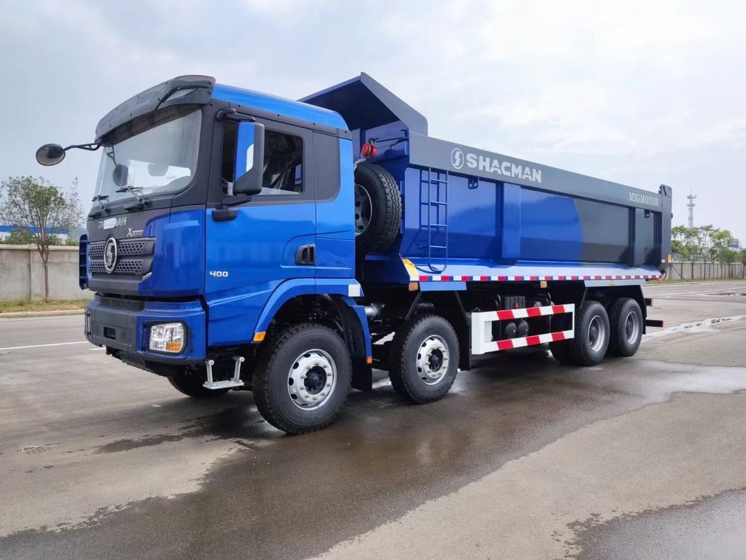 SHACMAN X3000 덤프 트럭 8x4 380hp 유로2 블루 U 버킷 티퍼 WEICHAI 엔진