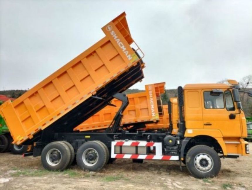 SHACMAN F3000 티퍼 트럭 6x4 430 유로II 노란색 앞/뒤 다층판 스프링 4 주판 4 U 모양 볼트