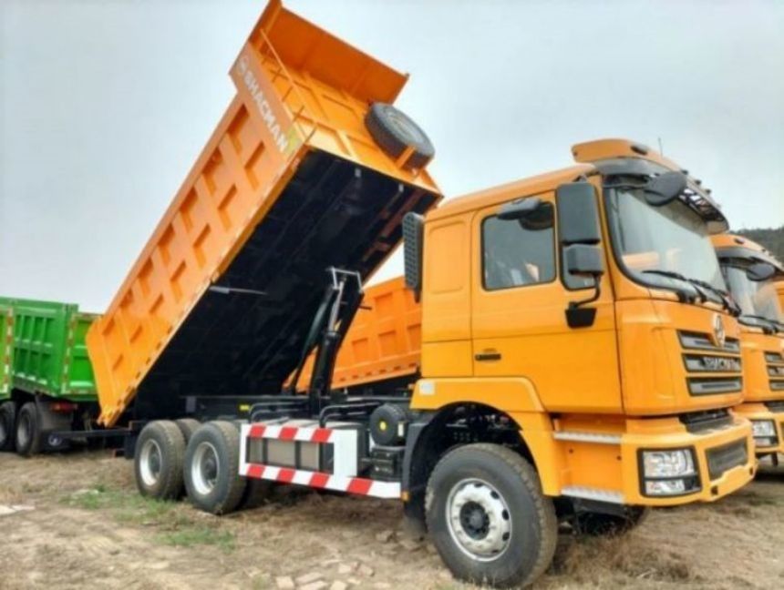 SHACMAN F3000 티퍼 트럭 6x4 430 유로II 노란색 앞/뒤 다층판 스프링 4 주판 4 U 모양 볼트