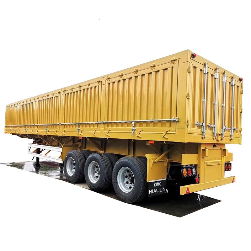 CIMC HUAJUN 3 Axle Side Dump Semi Trailer 60톤의 잠금 바와 함께