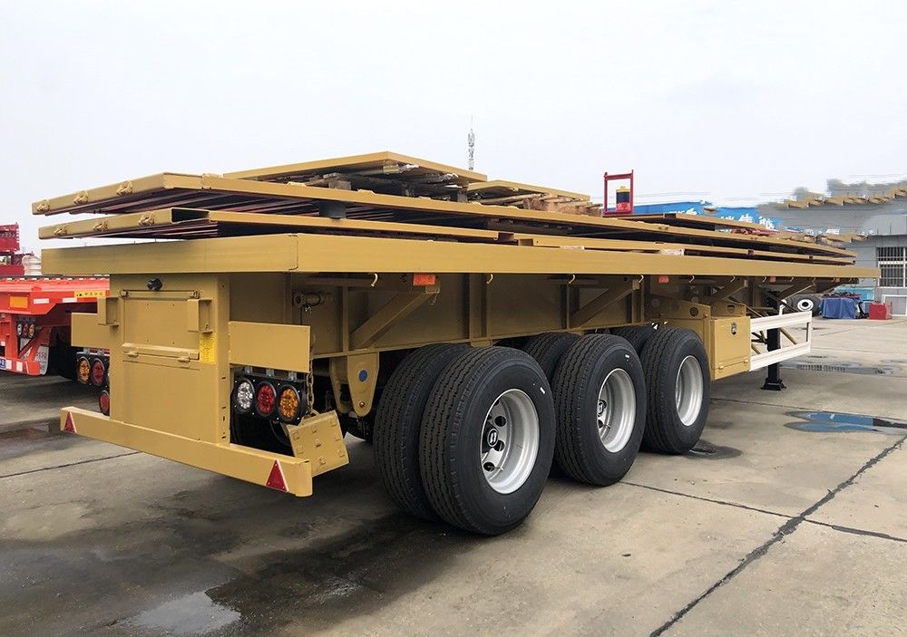 CIMC HUAJUN 3 Axle Side Tipper Semi Trailer with Lock Bar at Both Sides 60톤 반트레일러