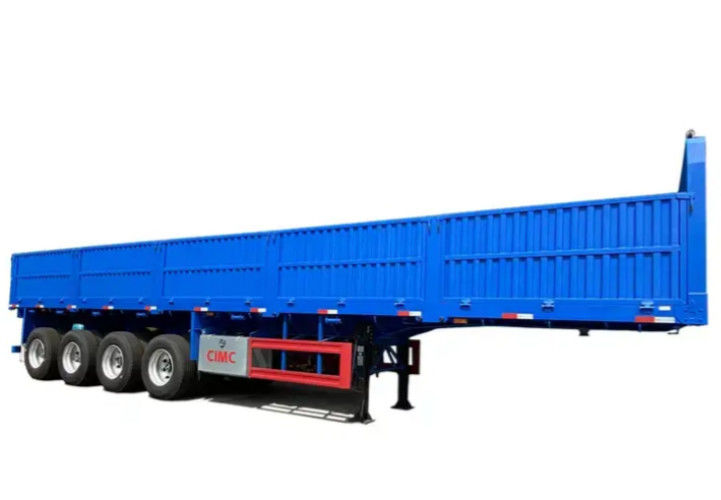 CIMC 4 축 평면 반부차와 1000mm 측면 벽 40Ton 운송 트레일러 트럭