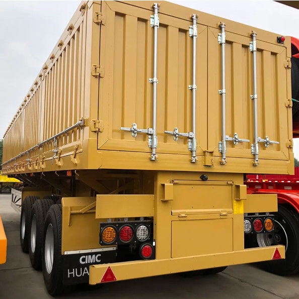 CIMC HUAJUN 3 Axle Side Dump Semi Trailer 60톤의 잠금 바와 함께